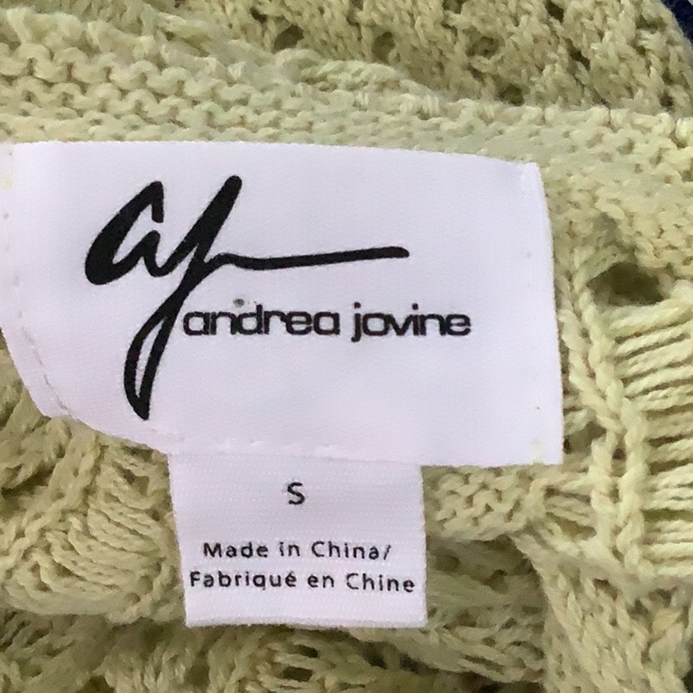 ANDREA JOVINE OPEN KNIT CROCHET SWEATER TOP - Picture 7 of 9